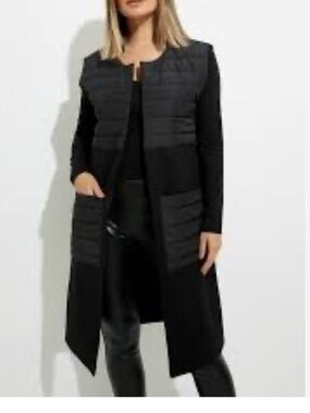Joseph Ribkoff sleeveless puffer vest long black size 14
